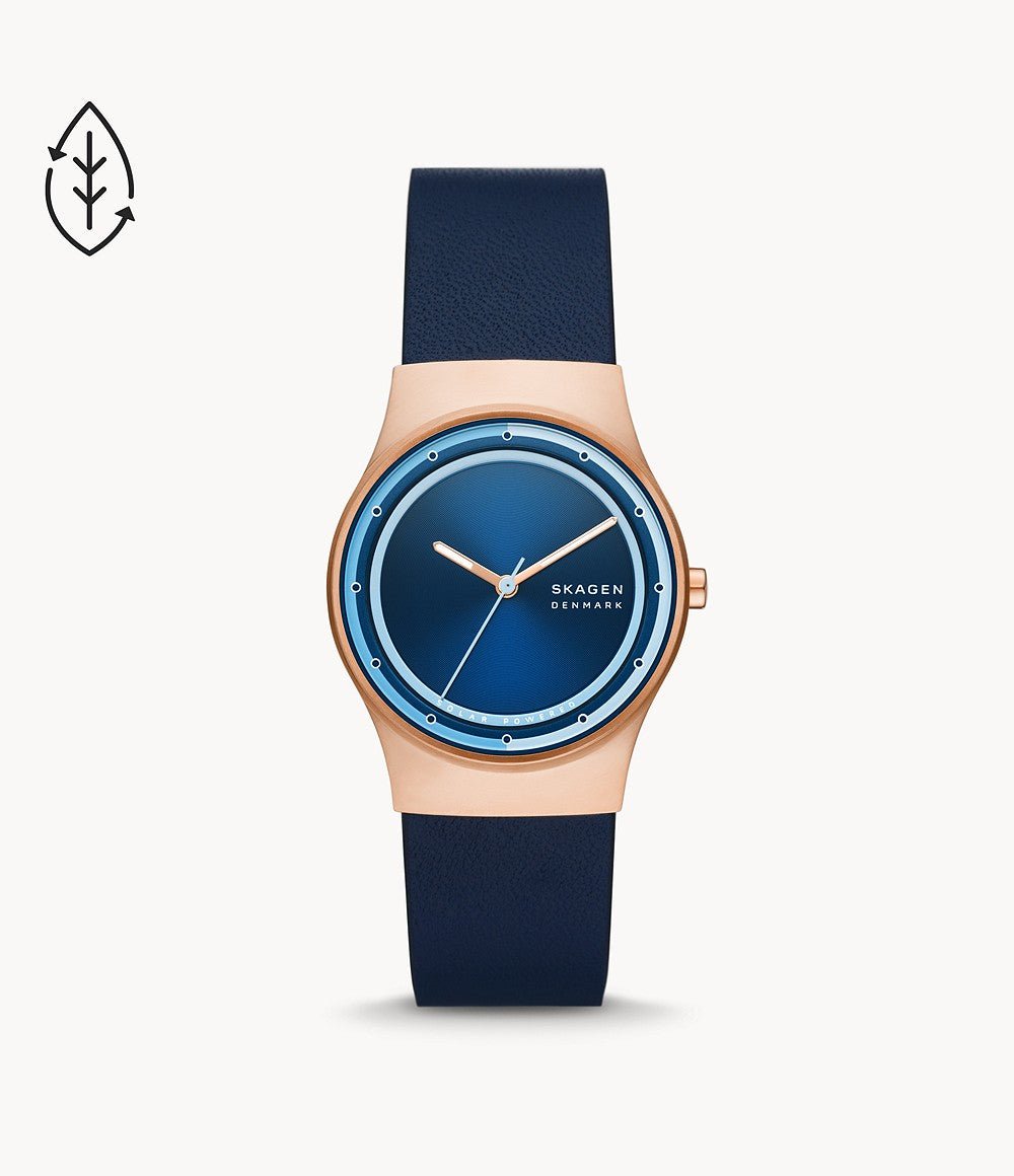 Skagen Sol Solar - Powered Ocean Blue Leather Women's Watch | SKW3021 | TIME Watches