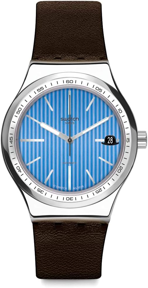 Swatch CLASSIC LINES Brown Strap Men's Watch | YIZ405 | Time Watch Specialists