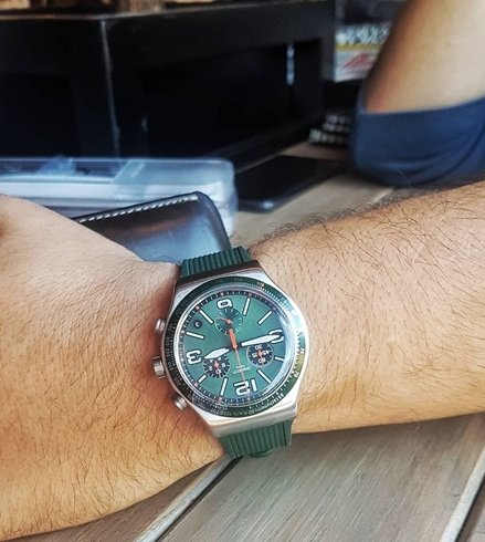 Swatch Forest Grid Chronograph Men's Watch - YVS462 | Time Watch Specialists