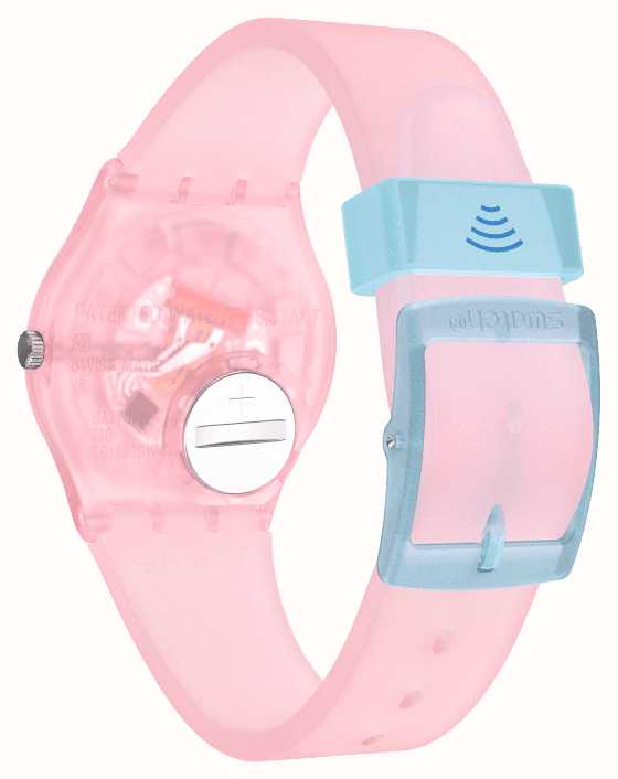 Swatch PINK PAY! Pink Semi-Transparent Strap Unisex Watch | SVHP100-5300 | Time Watch Specialists