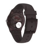 Swatch Rebel Brown Dial Brown Rubber Men's Watch | SUOC700 | Time Watch Specialists