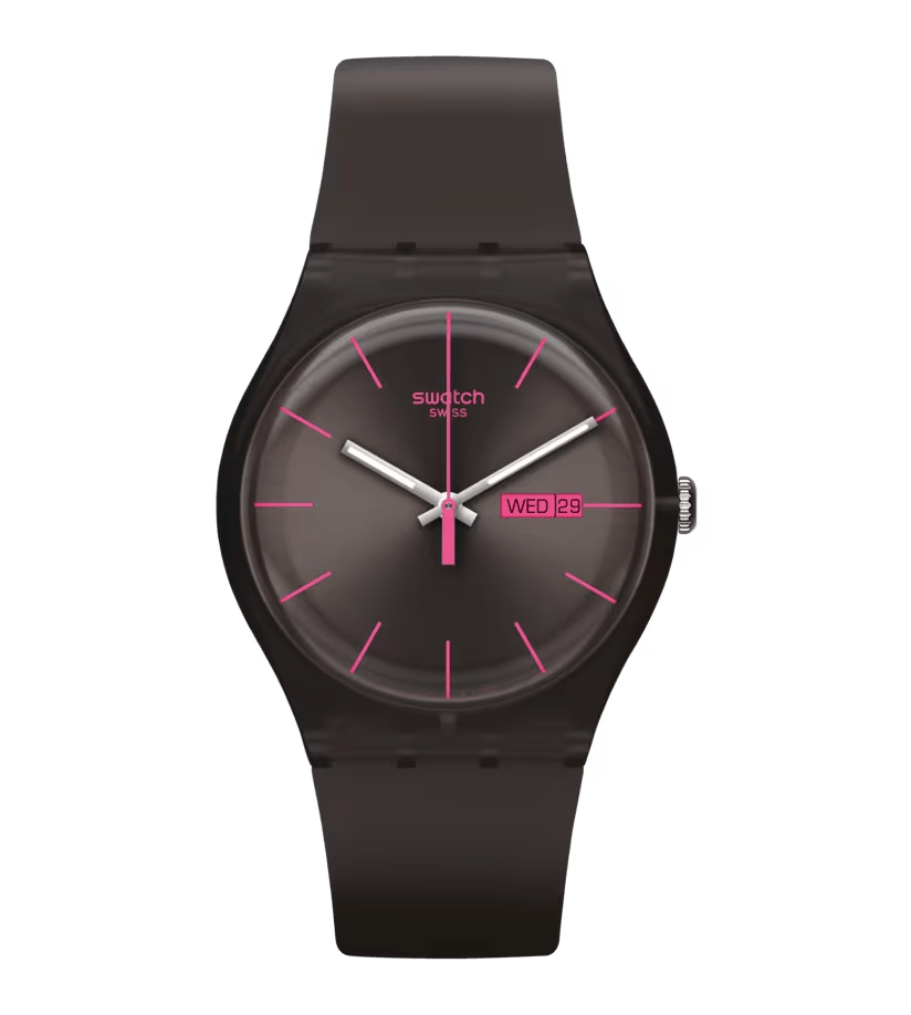 Buy Swatch Rebel Brown Dial Brown Rubber Men s Watch SUOC700 Time Watch Specialists