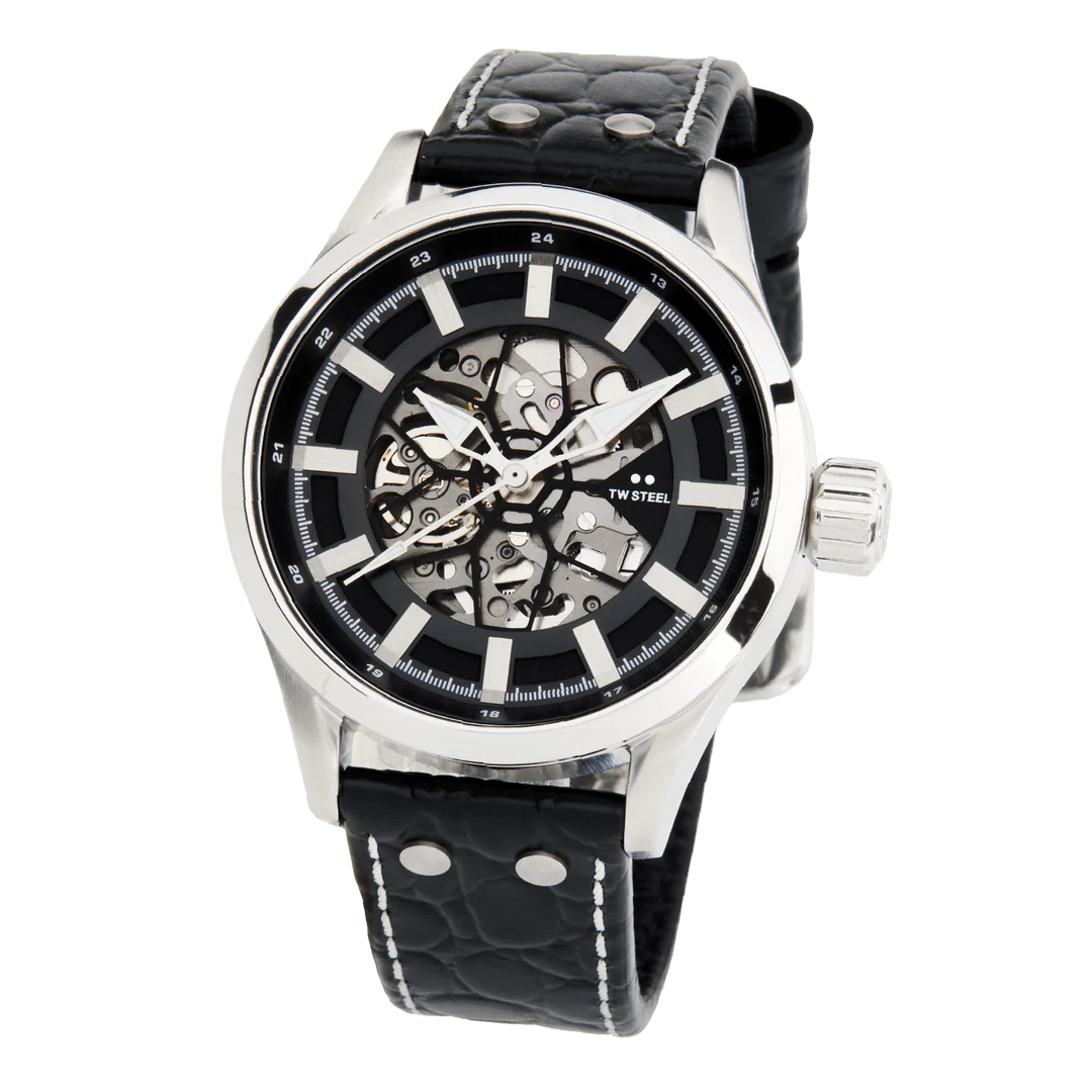 Tw steel black leather strap clearance