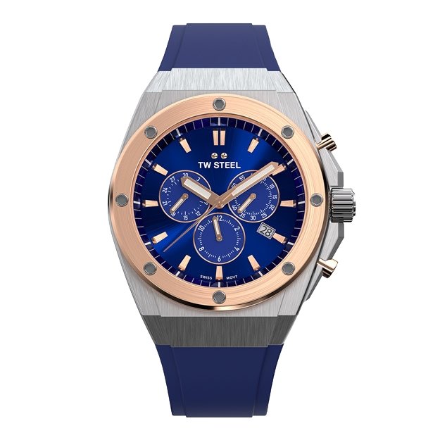 TW Steel CEO Tech Blue Dial and Blue Rubber Strap 44mm Men's Watch | CE4046 | TIME Watches