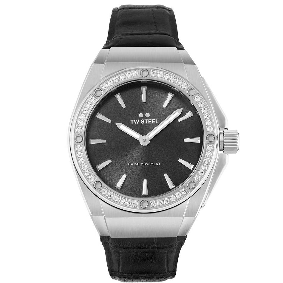 TW Steel CEO Tech Dark Grey Dial and Black Leather Strap 38mm Men's Watch | CE4028 | TIME Watches