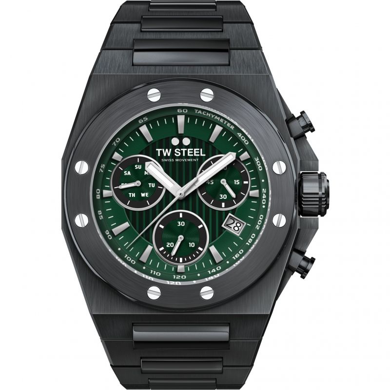 TW Steel CEO Tech Black Dial and Steel Bracelet Strap 44mm Men's Watch | CE4081 | TIME Watches